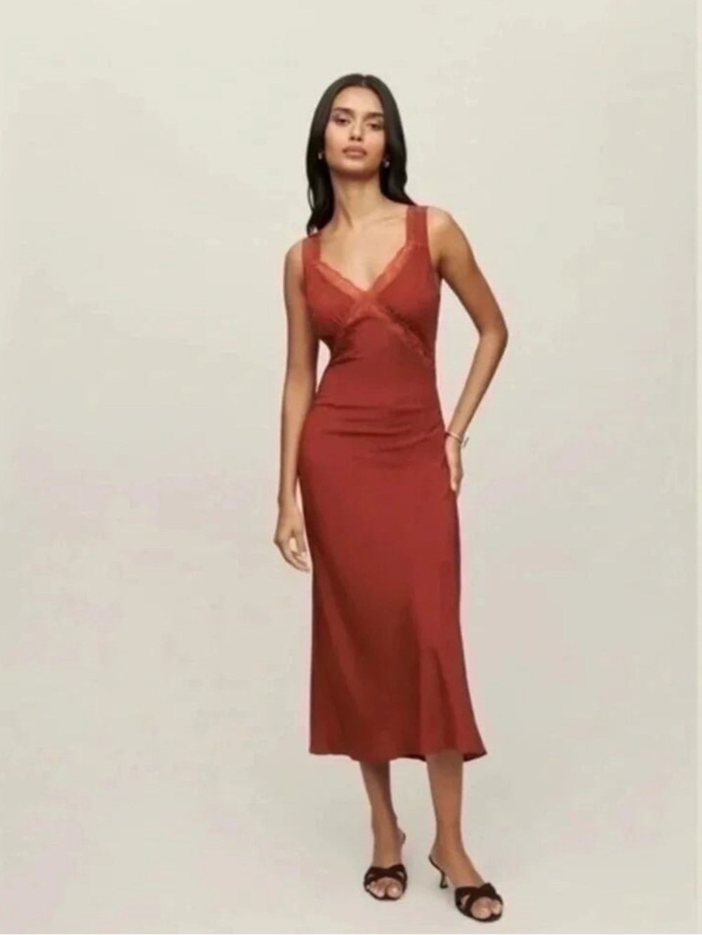 REFORMATION PROVENCE SILK DRESS SIZE LARGE